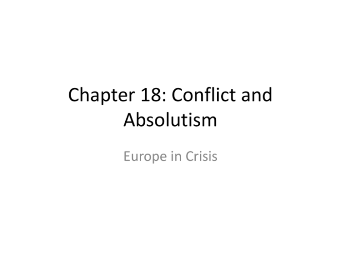 Conflict and absolutism in europe