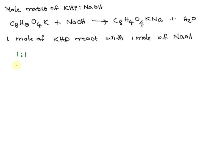 Khp naoh net ionic equation