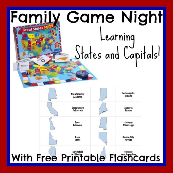 States flash cards capitals printable printablee via