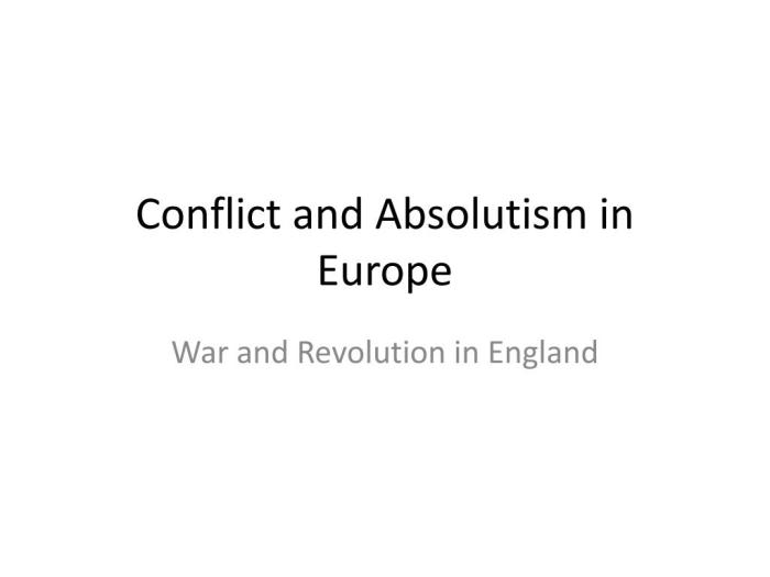 Conflict and absolutism in europe