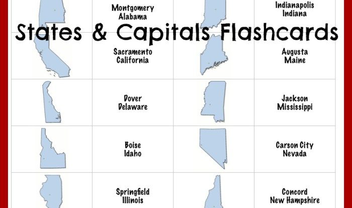 States and capitals flash cards pdf