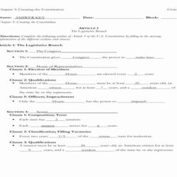 Anatomy of the constitution worksheet answers