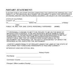 Notary acknowledgement statement templates templatelab acknowledgements